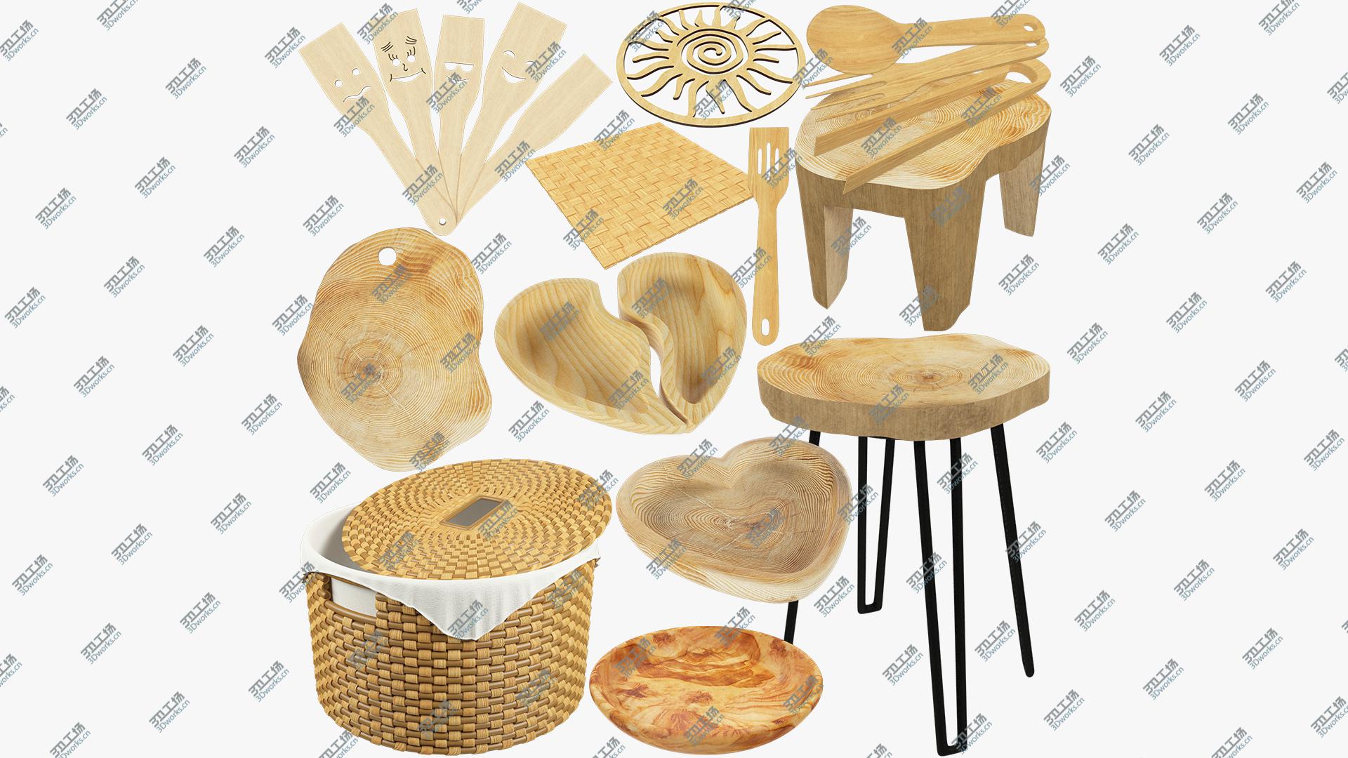 images/goods_img/20210319/3D Kitchen Wooden Utensils and Furniture Collection V1 model/2.jpg